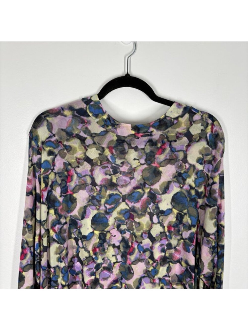 LOGO Layers By Lori Goldstein Sz 3X Long Sleeve Printed Mesh Mock Neck Tunic Top - Picture 4 of 9